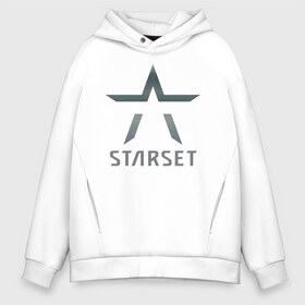 Мужское худи Oversize хлопок с принтом Starset в Екатеринбурге, френч-терри — 70% хлопок, 30% полиэстер. Мягкий теплый начес внутри —100% хлопок | боковые карманы, эластичные манжеты и нижняя кромка, капюшон на магнитной кнопке | logo | rock | starset | лого | рок | старсет