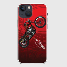 Чехол для iPhone 13 mini с принтом Vintage chopper motorcycle в Екатеринбурге,  |  | Тематика изображения на принте: bike | crash | drift | extreme | jawa | motor cycle | motorbike | motorcycle | race | racing | rally | turbo | автомобил | быстрый | классика | мотоцикл | скремблер | экстрим