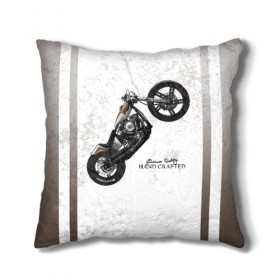 Подушка 3D с принтом Vintage Chopper Motorcycle в Екатеринбурге, наволочка – 100% полиэстер, наполнитель – холлофайбер (легкий наполнитель, не вызывает аллергию). | состоит из подушки и наволочки. Наволочка на молнии, легко снимается для стирки | 