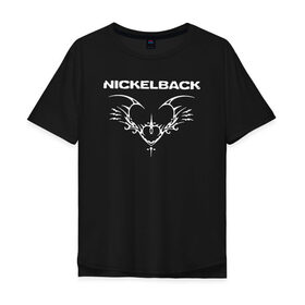 Мужская футболка хлопок Oversize с принтом Nickelback в Екатеринбурге, 100% хлопок | свободный крой, круглый ворот, “спинка” длиннее передней части | back | nickel | nickelback | альтернативный | вот ваша сдача | группа | дэниел адэр | майк крюгер | метал | никелбек | никель | никл бек | постгранж | райан пик | рок | хард | хардрок | чед крюгер