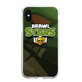 Чехол для iPhone XS Max матовый с принтом Brawl Stars в Екатеринбурге, Силикон | Область печати: задняя сторона чехла, без боковых панелей | brawl | bs | fails | leon | stars | supercell | tick | бой | босс | бравл | броубол | бс | герои | драка | звезд | осада | сейф | старс | цель