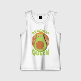 Детская майка хлопок с принтом Авокадо Королева в Екатеринбурге,  |  | avocado | queen | авокадо | королева | королевы | надписи | надпись