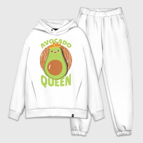 Мужской костюм хлопок OVERSIZE с принтом Авокадо Королева в Екатеринбурге,  |  | avocado | queen | авокадо | королева | королевы | надписи | надпись