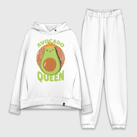 Женский костюм хлопок Oversize с принтом Авокадо Королева в Екатеринбурге,  |  | avocado | queen | авокадо | королева | королевы | надписи | надпись