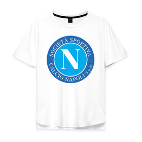 Мужская футболка хлопок Oversize с принтом Наполи в Екатеринбурге, 100% хлопок | свободный крой, круглый ворот, “спинка” длиннее передней части | 