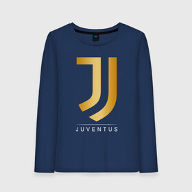 Женский лонгслив хлопок с принтом JUVENTUS GOLDEN LOGO в Екатеринбурге, 100% хлопок |  | cr7 | juve | juventus | ronaldo | роналдо | ювентус