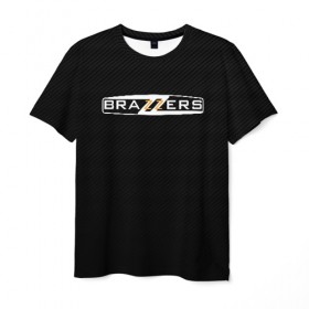 Мужская футболка 3D с принтом BRAZZERS в Екатеринбурге, 100% полиэфир | прямой крой, круглый вырез горловины, длина до линии бедер | brazzers | hub | бразерс