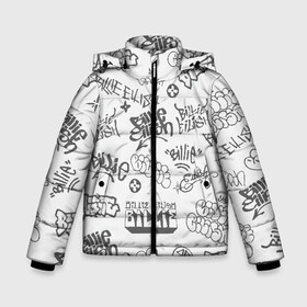 Зимняя куртка для мальчиков 3D с принтом Billie Eilish Graffiti Gray в Екатеринбурге, ткань верха — 100% полиэстер; подклад — 100% полиэстер, утеплитель — 100% полиэстер | длина ниже бедра, удлиненная спинка, воротник стойка и отстегивающийся капюшон. Есть боковые карманы с листочкой на кнопках, утяжки по низу изделия и внутренний карман на молнии. 

Предусмотрены светоотражающий принт на спинке, радужный светоотражающий элемент на пуллере молнии и на резинке для утяжки | billie | eilish | graffiti | grunge | айлиш | беляш | беляшик | билли | биляш | граффити | татуировки