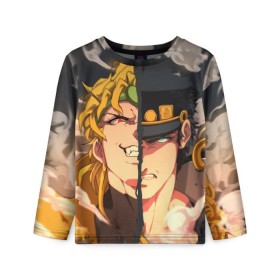 Детский лонгслив 3D с принтом Dio Brando x Jotaro в Екатеринбурге, 100% полиэстер | длинные рукава, круглый вырез горловины, полуприлегающий силуэт
 | jojo | джоджо | джонатан | джостар | манга | невероятные приключения | ранобэ | хамон