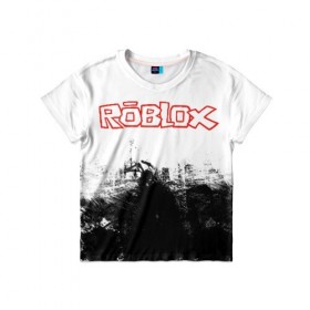 Детская футболка 3D с принтом Roblox в Екатеринбурге, 100% гипоаллергенный полиэфир | прямой крой, круглый вырез горловины, длина до линии бедер, чуть спущенное плечо, ткань немного тянется | 