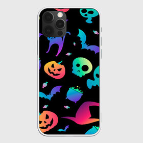 Чехол для iPhone 12 Pro Max с принтом Rainbow Halloween в Екатеринбурге, Силикон |  | diy | ghost | halloween | horror | makeup | scary | trick or treat | вампир | ведьма | кошка | луна | магия | новинки | ночь | тыква | хэллоуин