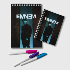 Блокнот с принтом Eminem в Екатеринбурге, 100% бумага | 48 листов, плотность листов — 60 г/м2, плотность картонной обложки — 250 г/м2. Листы скреплены удобной пружинной спиралью. Цвет линий — светло-серый
 | emenem | eminem | hip hop | hiphop | kamikaze | marshal mathers | marshall | marshall mathers | rap | rap god | revival | slim shadi | slim shady | venom | еминем | олдскул | реп | рэп | хипхоп | эминем