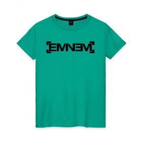 Женская футболка хлопок с принтом Eminem в Екатеринбурге, 100% хлопок | прямой крой, круглый вырез горловины, длина до линии бедер, слегка спущенное плечо | emenem | eminem | hip hop | hiphop | kamikaze | marshal mathers | marshall | marshall mathers | rap | rap god | revival | slim shadi | slim shady | venom | еминем | олдскул | реп | рэп | хипхоп | эминем