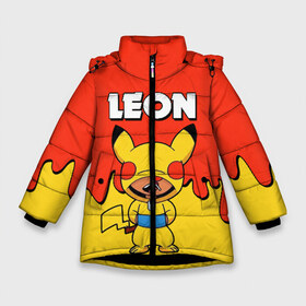Зимняя куртка для девочек 3D с принтом Brawl Stars Leon Pikachu в Екатеринбурге, ткань верха — 100% полиэстер; подклад — 100% полиэстер, утеплитель — 100% полиэстер. | длина ниже бедра, удлиненная спинка, воротник стойка и отстегивающийся капюшон. Есть боковые карманы с листочкой на кнопках, утяжки по низу изделия и внутренний карман на молнии. 

Предусмотрены светоотражающий принт на спинке, радужный светоотражающий элемент на пуллере молнии и на резинке для утяжки. | brawl stars | pikachu | взлом brawl stars | леон brawl stars | пикачу | сервера brawl stars | скачать brawl stars | скачать бесплатно brawl stars