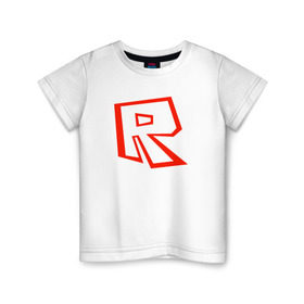 Детская футболка хлопок с принтом Roblox в Екатеринбурге, 100% хлопок | круглый вырез горловины, полуприлегающий силуэт, длина до линии бедер | 