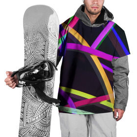 Накидка на куртку 3D с принтом Светящиеся полосы в Екатеринбурге, 100% полиэстер |  | abstract | neon | абстрактно | абстрактный | абстракция | линии | неон | неонка | неоновая | неоновые | неоновый | полоски | полосы | разноцветные | светящиеся | цветные