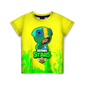 Детская футболка 3D с принтом Brawl Stars LEON в Екатеринбурге, 100% гипоаллергенный полиэфир | прямой крой, круглый вырез горловины, длина до линии бедер, чуть спущенное плечо, ткань немного тянется | brawl | brawl stars | crow | leon | stars | бравл | бравл старс | браво старс | игра | компьютерная | кров | леон | онлайн | старс