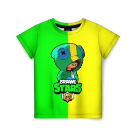 Детская футболка 3D с принтом Brawl Stars LEON в Екатеринбурге, 100% гипоаллергенный полиэфир | прямой крой, круглый вырез горловины, длина до линии бедер, чуть спущенное плечо, ткань немного тянется | brawl | brawl stars | crow | leon | stars | бравл | бравл старс | браво старс | игра | компьютерная | кров | леон | онлайн | старс