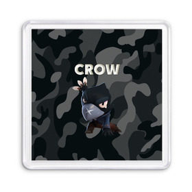 Магнит 55*55 с принтом Brawl Stars CROW в Екатеринбурге, Пластик | Размер: 65*65 мм; Размер печати: 55*55 мм | brawl | brawl stars | crow | leon | stars | бравл | бравл старс | браво старс | игра | компьютерная | кров | леон | онлайн | старс