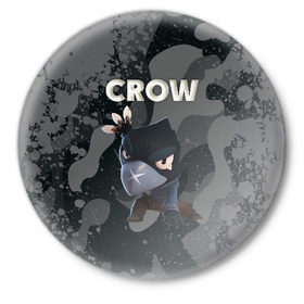 Значок с принтом Brawl Stars CROW в Екатеринбурге,  металл | круглая форма, металлическая застежка в виде булавки | brawl | brawl stars | crow | leon | stars | бравл | бравл старс | браво старс | игра | компьютерная | кров | леон | онлайн | старс