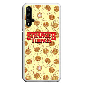 Чехол для Honor 20 с принтом Stranger Thing Pancakes в Екатеринбурге, Силикон | Область печати: задняя сторона чехла, без боковых панелей | beyond | eleven | hopper | jane | mike | stranger | things | wheeler | дастин | дела | джейн | загадочные | майк | одиннадцать | очень | события | странные | уилер | хендерсон | хоппер