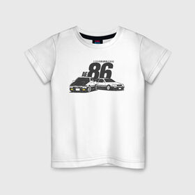Детская футболка хлопок с принтом AE86 в Екатеринбурге, 100% хлопок | круглый вырез горловины, полуприлегающий силуэт, длина до линии бедер | ae 86 | bosozoku | bosozoku style | drag | drift | japan style | jdm | босудзоку | босузоку | дрифт