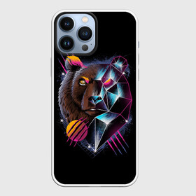 Чехол для iPhone 13 Pro Max с принтом RETRO CYBER BEAR в Екатеринбурге,  |  | Тематика изображения на принте: hotline miami | neon | outrun | outrun electro | retro | retrowave | synth | synthwave | неон | ретро | хотлайн майами