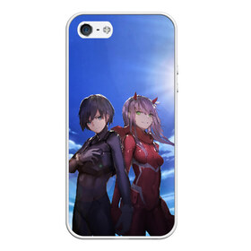 Чехол для iPhone 5/5S матовый с принтом Darling In The Franxx в Екатеринбурге, Силикон | Область печати: задняя сторона чехла, без боковых панелей | 02 | anime | darling in the franxx | hiro | manga | zero two | аниме | ахегао | любимый во франксе | манга | милый во франксе | ноль два | хиро