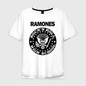 Мужская футболка хлопок Oversize с принтом Ramones в Екатеринбурге, 100% хлопок | свободный крой, круглый ворот, “спинка” длиннее передней части | ramone | ramones | группа | джонни | джоуи | ди ди томми | марки | панк | поп | раманес | раманэс | рамон | рамонес | рамонэс | рамоун | рамоунз | рамоунс | рок | хард | хардрок