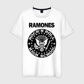 Мужская футболка хлопок с принтом Ramones в Екатеринбурге, 100% хлопок | прямой крой, круглый вырез горловины, длина до линии бедер, слегка спущенное плечо. | ramone | ramones | группа | джонни | джоуи | ди ди томми | марки | панк | поп | раманес | раманэс | рамон | рамонес | рамонэс | рамоун | рамоунз | рамоунс | рок | хард | хардрок