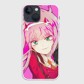 Чехол для iPhone 13 mini с принтом ноль два розовый фон в Екатеринбурге,  |  | 02 | anime | darling in the franxx | hiro | manga | zero two | аниме | ахегао | любимый во франксе | манга | милый во франксе | ноль два | хиро