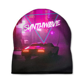 Шапка 3D с принтом SYNTHWAVE / RETROWAVE в Екатеринбурге, 100% полиэстер | универсальный размер, печать по всей поверхности изделия | hotline miami | neon | new retro wave | outrun | outrun electro | retro | retrowave | synth | synthwave | неон | ретро | хотлайн майами