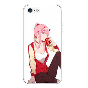 Чехол для iPhone 5/5S матовый с принтом Darling In The Franxx в Екатеринбурге, Силикон | Область печати: задняя сторона чехла, без боковых панелей | 02 | anime | darling in the franxx | hiro | manga | zero two | аниме | ахегао | любимый во франксе | манга | милый во франксе | ноль два | хиро