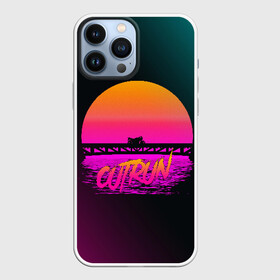 Чехол для iPhone 13 Pro Max с принтом OUTRUN RETROWAVE в Екатеринбурге,  |  | Тематика изображения на принте: hotline miami | neon | new retro wave | outrun | outrun electro | retro | retrowave | synth | synthwave | неон | ретро | хотлайн майами