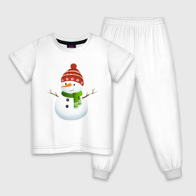 Детская пижама хлопок с принтом Снеговик в Екатеринбурге, 100% хлопок |  брюки и футболка прямого кроя, без карманов, на брюках мягкая резинка на поясе и по низу штанин
 | в подарок | дед мороз | зима | новогодние | новый год | подарок | рождество | с новым годом | снег | снеговик