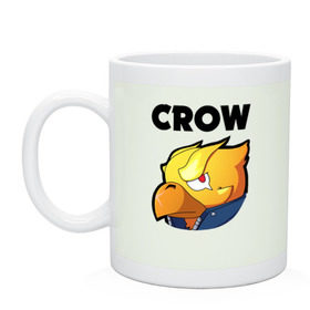 Кружка с принтом BRAWL STARS CROW PHOENIX в Екатеринбурге, керамика | объем — 330 мл, диаметр — 80 мм. Принт наносится на бока кружки, можно сделать два разных изображения | Тематика изображения на принте: android | brawl stars | colt | crow | games | leon | penny | poco. | shelly | spike | wanted | брав | бравл старс | звезды | игры | мобильные игры | старс