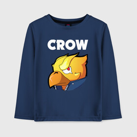 Детский лонгслив хлопок с принтом BRAWL STARS CROW PHOENIX в Екатеринбурге, 100% хлопок | круглый вырез горловины, полуприлегающий силуэт, длина до линии бедер | android | brawl stars | colt | crow | games | leon | penny | poco. | shelly | spike | wanted | брав | бравл старс | звезды | игры | мобильные игры | старс