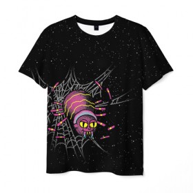 Мужская футболка 3D с принтом SPIDER MORTY в Екатеринбурге, 100% полиэфир | прямой крой, круглый вырез горловины, длина до линии бедер | bat rick | spider morty | vdgerir | морти | паук морти | рик | рик и морти