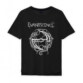 Мужская футболка хлопок Oversize с принтом Evanescence в Екатеринбурге, 100% хлопок | свободный крой, круглый ворот, “спинка” длиннее передней части | evanescence | альтернативный | готик | группа | джен маджура | евенсис | исчезновение | метал | рок | тим маккорд | трой маклоухорн | уилл хант | хард | эванесенс | эми ли