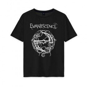 Женская футболка хлопок Oversize с принтом Evanescence в Екатеринбурге, 100% хлопок | свободный крой, круглый ворот, спущенный рукав, длина до линии бедер
 | evanescence | альтернативный | готик | группа | джен маджура | евенсис | исчезновение | метал | рок | тим маккорд | трой маклоухорн | уилл хант | хард | эванесенс | эми ли