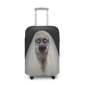 Чехол для чемодана 3D с принтом Страшный призрак в Екатеринбурге, 86% полиэфир, 14% спандекс | двустороннее нанесение принта, прорези для ручек и колес | halloween | horror | бабка | приведение | призрак | пятница 13 | страшилки | страшная бабка | страшно | ужасы | хоррор | хэллоуин