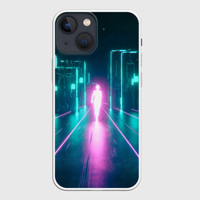 Чехол для iPhone 13 mini с принтом OutRun в Екатеринбурге,  |  | cyber | drive | hotlinemimai | out | outdrive | outrun | retrowave | run | synth | synthwave | дорога | кибер | неон | ретро | ретровейв | синтвейв