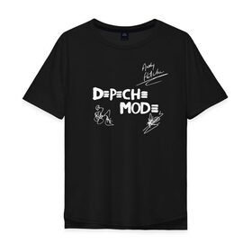 Мужская футболка хлопок Oversize с принтом Автографы Depeche Mode в Екатеринбурге, 100% хлопок | свободный крой, круглый ворот, “спинка” длиннее передней части | depeche mode | альтернативный | вестник моды | депеш мод | депешмод | дэйв гаан | индастриал | мартин гор | музыка | новая волна | роза | рок | синти поп | электроник | энди флетчер