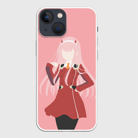 Чехол для iPhone 13 mini с принтом ноль два минимал в Екатеринбурге,  |  | 02 | anime | darling in the franxx | hiro | manga | zero two | аниме | ахегао | любимый во франксе | манга | милый во франксе | ноль два | хиро