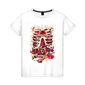 Женская футболка хлопок с принтом Anatomy park в Екатеринбурге, 100% хлопок | прямой крой, круглый вырез горловины, длина до линии бедер, слегка спущенное плечо | anatomy park | vdgerir | скелет