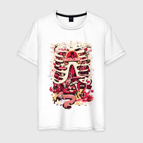 Мужская футболка хлопок с принтом Anatomy park в Екатеринбурге, 100% хлопок | прямой крой, круглый вырез горловины, длина до линии бедер, слегка спущенное плечо. | anatomy park | vdgerir | скелет