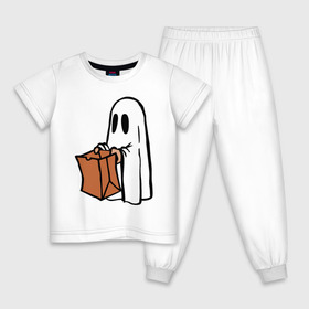 Детская пижама хлопок с принтом Призрак в Екатеринбурге, 100% хлопок |  брюки и футболка прямого кроя, без карманов, на брюках мягкая резинка на поясе и по низу штанин
 | ghost | приведение | призрак