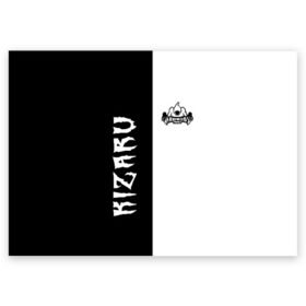 Поздравительная открытка с принтом KIZARU в Екатеринбурге, 100% бумага | плотность бумаги 280 г/м2, матовая, на обратной стороне линовка и место для марки
 | Тематика изображения на принте: family | haunted | karmageddon | karmagedon | kizaru | кармагеддон | кармагедон | кизару | фэмили | хаунтед