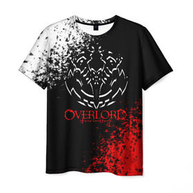 Мужская футболка 3D с принтом Overlord в Екатеринбурге, 100% полиэфир | прямой крой, круглый вырез горловины, длина до линии бедер | Тематика изображения на принте: overlord | аниме | гранж | лого | логотип | оверлорд | сериал | текстура