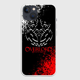 Чехол для iPhone 13 с принтом Оверлорд лого краснобелый в Екатеринбурге,  |  | overlord | аниме | гранж | лого | логотип | оверлорд | сериал | текстура